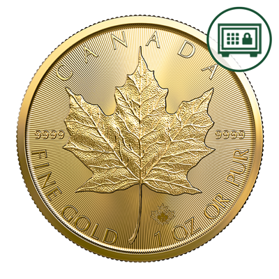 A picture of a 1 oz Gold Maple Leaf Coin (2023) - Secure Storage